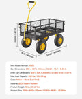 Heavy Duty Steel Garden Cart With Ten Inch All Terrain Tires On Wheels, 500 Lb Load Capacity, Removable Mesh Sides, And 180 Degree Rotating Handle