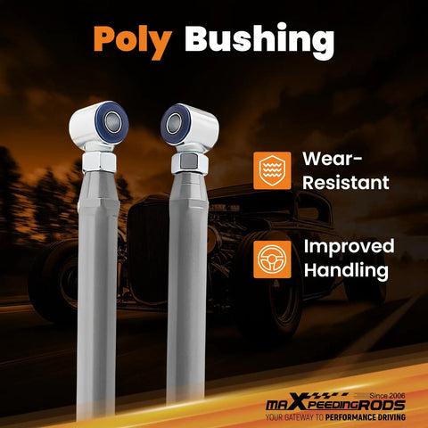 Universal Parallel 4 Link Kit With Adjustable Ends For Suspension Links And Panhard Bar Fits Hot Rods Rat Rods Classic Cars And Air Ride Setups, poly bushing