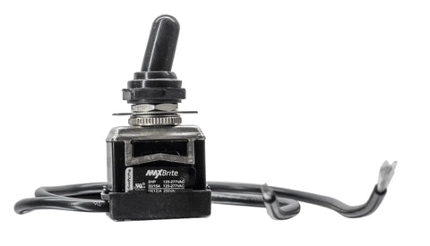 Tough As Nails Heavy Duty Toggle Switch 20/15A 125/277V 2 HP with Waterproof Rubber Boot, UL cUL Certified, 12-inch Lead Wires