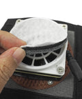 Close-up of a 3-layer filter from All In One 3D Printer Enclosure With 3 Layer Filtered Ventilation Fan showing filtration layers