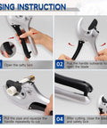 Using instruction for Heavy Duty One Hand Ratchet Pipe Cutter For PEX PVC And Plastic Hose Up To 2-1/2 Inch Aluminum Body With SK5 Blade