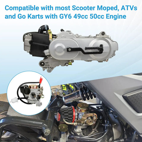 GY6 50cc CDI Kit with Carburetor, Ignition Coil, Rectifier Regulator, Solenoid Relay for 139QMB 4 Stroke Scooters installation