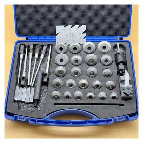 Top Tier Adjustable Hard Alloy Valve Seat Grinding Wheel Reamer Handle With Universal Car And Motorcycle Tool Kit For 30/45/60/70/90 Degree Angles To Fix Minor Engine Malfunctions Like A Champ With Durable Family Vehicle Gear, blue case