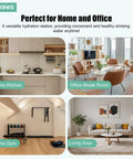 Home and office settings ideal for Bottom Loading Water Cooler Dispenser With No Heavy Lifting Three Temperature Settings.