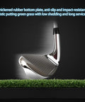 Golf club on realistic putting green grass for 360 Degree Auto Return Golf Swing Training Aid With Five Height Adjustable Settings Home And Indoor Club Practice Simulator For Smooth Rhythm Consistent Swings And Hassle Free Practice
