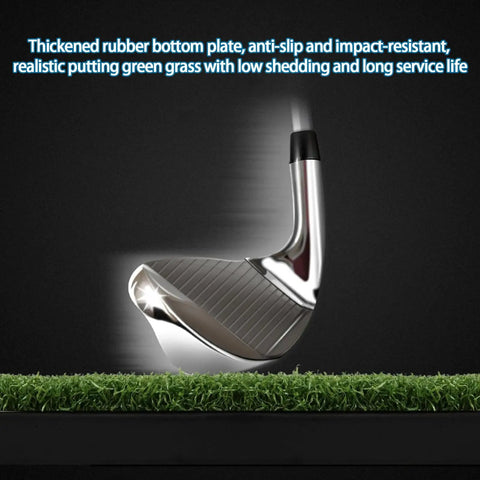 Golf club on realistic putting green grass for 360 Degree Auto Return Golf Swing Training Aid With Five Height Adjustable Settings Home And Indoor Club Practice Simulator For Smooth Rhythm Consistent Swings And Hassle Free Practice
