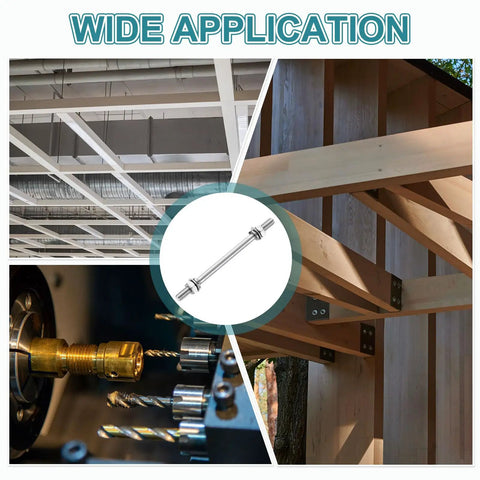 Double Ended Stud Screws Set M3x100mm in 304 Stainless Steel with Nuts shown in varied construction applications