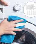 Top Shelf Antistatic Finger Cover Sleeves on hand cleaning a washer, showing 10 pack of protective gel sleeves for daily use.