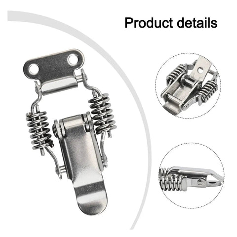 Heavy Duty Stainless Steel Toggle Latches Set With Spring Loaded Draw Latch Clips And Hasps For Suitcases Boxes And Tool Chests