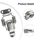 Premium 10 Pcs Stainless Steel Spring Loaded Toggle Latches Heavy Duty Draw Clamps, close-up view of clamp mechanism.
