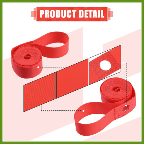 Detail of Red PVC Rim Tape For Bikes, 700C 27 Inch Wheel Rim Strip Liner Inner Tube Protection Band