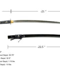 Kickass Unsharpened Aluminum Wakizashi Iaito For Iaido Practice 21 Inch Tomoe Crest Training Sword With Fuller Bo Hi Safe Blade