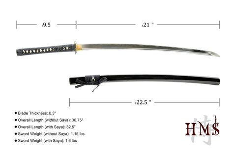 Kickass Unsharpened Aluminum Wakizashi Iaito For Iaido Practice 21 Inch Tomoe Crest Training Sword With Fuller Bo Hi Safe Blade