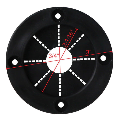 2 Inch Black Rigging Grommet With Flexible Rubber Center And Durable Plastic Outer Ring For Marine Rigging Applications
