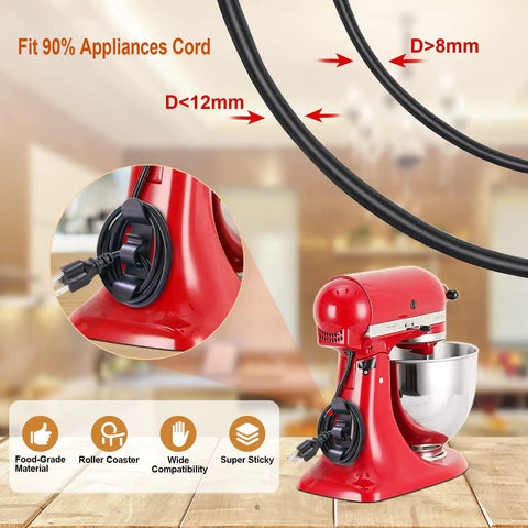 Cord Organizer Set For Kitchen Appliances Six Pack Stick On Cord Wrapper Holder Winder Keeps Cords Tidy For Mixer Blender