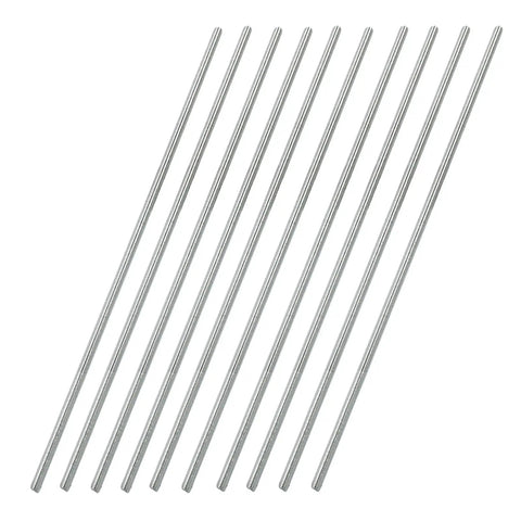 10 Pack M3 X 150Mm Fully Threaded Rods In 304 Stainless Steel Right Hand Threads arranged in parallel