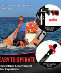 Person operating an inflatable boat with LIWBYYG Two Stroke 18HP Outboard Motor For Boats and Kayaks with 246CC aluminum engine.