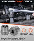 18 Piece Bolt Extractor Kit With Three Eighths Inch Drive For Damaged Bolts Nuts And Screws Includes Hex Adapters in use