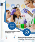 Four 12 Inch General Purpose Lab Thermometers Pack For Science Labs, Liquid In Glass, Total Immersion, Dual Scale Minus 20 C To 110 C And 0 To 230 F, Perfect For University Labs Food And Beverage Processing, shown with students in a lab