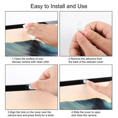 Instructions on using Straight Up Slick Laptop Camera Cover Slide Three Pack Webcam Privacy Protector Ultra Compact Plastic Shield.