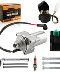 3 Bolt 12 Tooth Starter Relay CDI Spark Plug Kit For 50cc To 125cc Chinese ATVs Go Karts Dirt Bikes Quad Four Wheelers