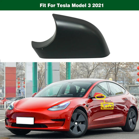 Left Side View Mirror Lower Cover Cap Direct Bolt Up For Tesla Model 3 2017 2018 To 2021 Clean Base Trim Panel No Sweat Aftermarket Replacement 22873005 LH on red car