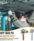 M4 Body Bolts And U Nuts Kit For Bumper And Fender Liner Replacement Manganese Steel U Retainer Fasteners 20 Piece Set For Easy No Fuss Car Body Fastening On Most Cars Durable Automotive Hardware installed undercar panel