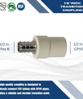 Ten Piece Brass PEX To CPVC Transition Coupling Set One Half Inch Crimp Fittings For All PEX Tubing Brands shown