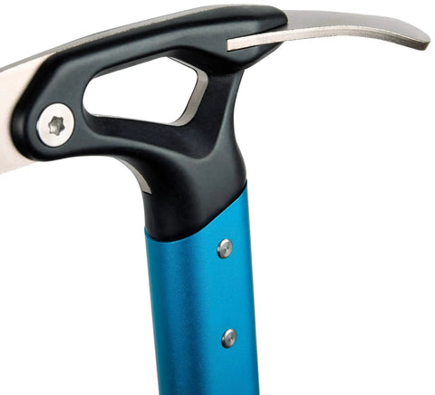 Close-up of Beast Ice Axe for Technical Mountaineering and Ski Mountaineering with lightweight design and hot forged head.