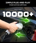 Plug And Play Level 2 EV Charger 40 Amp 240 Volt With WiFi App Control connecting to an electric vehicle outlet.