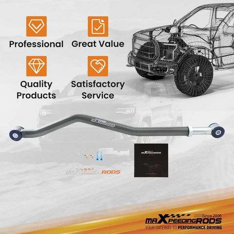 Adjustable Front Track Bar 0-6 Inch Lift for Jeep Wrangler JK JKU, steel front axle bar with bushings