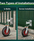 Heavy Duty 6 Inch Gate Wheel With Spring Loaded 600 Lb Capacity Gate Roller 360 Degree Swivel for Wooden and Metal Gates