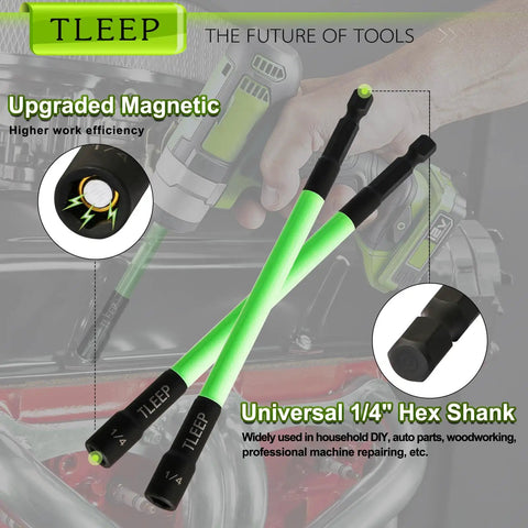 Image of Magnetic 150 Mm 1/4 Inch Nut Driver Set for Impact Drills with SAE 1/4 Hex Bits in Chrome Vanadium Steel, highlighting design.