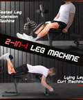 Heavy Duty Leg Extension And Curl Machine For Home Gym with seated extension and lying curl, ergonomic handles visible