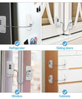 4 examples of 3 Pack No Drill Cabinet And Window Locks With Adhesive Mount ABS And Steel Safety Locks For Home Use