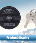 Locking Fuel Tank Cap With Key For Cars, Anti Theft ABS Gas Cap, Universal Fit shown with keys for security