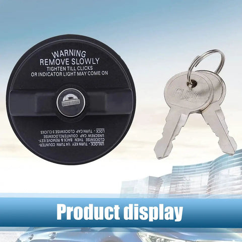 Locking Fuel Tank Cap With Key For Cars, Anti Theft ABS Gas Cap, Universal Fit shown with keys for security
