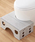 Foldable Toilet Stool 7 Inch Height Portable Travel Foot Stool For Better Squatting Posture Anti Slip Feet Cloud Grey