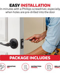 Wave Lever Door Handle Set With Keys For Bedroom Doors Anti Bump Resistant Reversible Installation