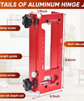 Heavy Duty Aluminum Door Hinge Jig With Adjustable Router Template For Two Point Five To Five Inch Hinges, side view