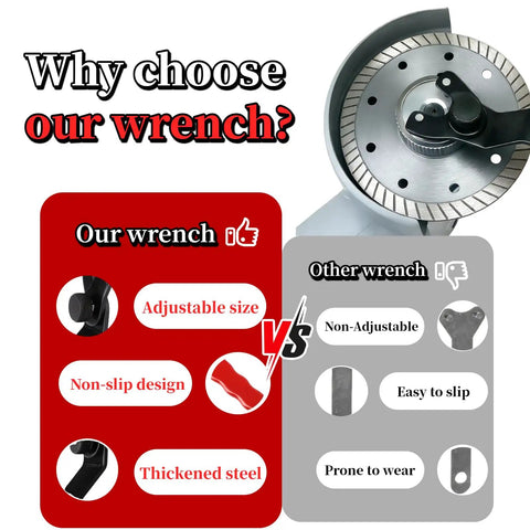 Adjustable Pin Spanner Wrench For Angle Grinders, Real Tough Tool Steel Build, comparison of adjustable and non-adjustable designs.