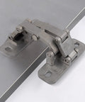 heavy-duty concealed stainless steel hinge on a door