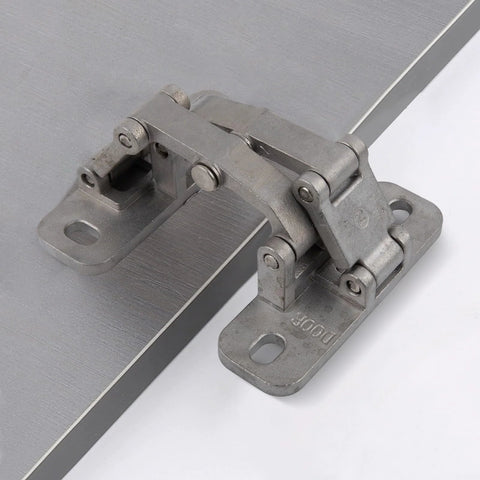 heavy-duty concealed stainless steel hinge on a door