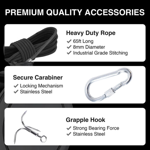 Premium quality accessories for Double Sided Magnet Fishing Kit With 1000LB Pull Neodymium N52 Magnets And Case.