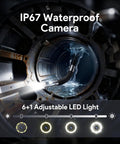 Dual Lens Articulating Borescope Endoscope With Light 5 Foot Reach 1080P HD Camera With Split Screen View And IPS Display Perfect For Auto Repair And Plumbing Inspections Easy To Use In Tight Spaces, IP67 waterproof camera in pipe
