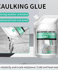 Tough As Nails Waterproof Self Leveling Sealant For Deep Crack Repair And Patching Rapid Set High Elasticity Concrete Filler in a 500ml pouch, shown filling a crack in concrete.