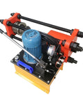 Rock Solid 150 Ton Hydraulic Sleeve Press And Chain Repair Machine For Heavy Duty Track Links, equipped with motor and hydraulic system.