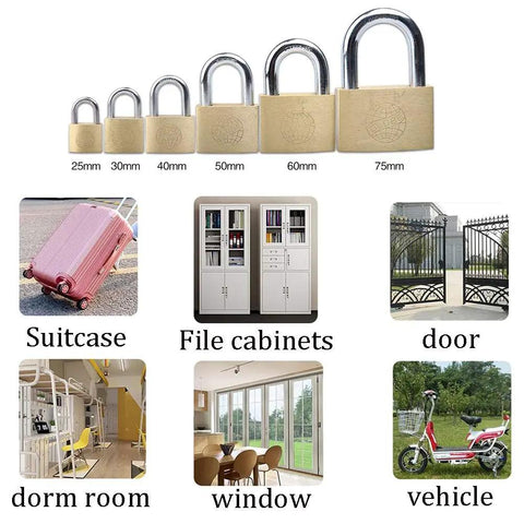 Tough As Nails Keyed Padlock Featuring Heavy Duty Chrome Plated Copper Body and A Reinforced Stainless Steel Shackle for Rock Solid Security on doors, cabinets, and luggage.