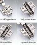 10 Pack Soft Close Concealed Cabinet Hinges For European Full Overlay Frameless Cabinets Heavy Duty Adjustable Kitchen