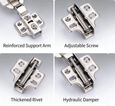 10 Pack Soft Close Concealed Cabinet Hinges For European Full Overlay Frameless Cabinets Heavy Duty Adjustable Kitchen